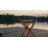 Davie Genuine Teak Wood and Leather Folding Accent Stool