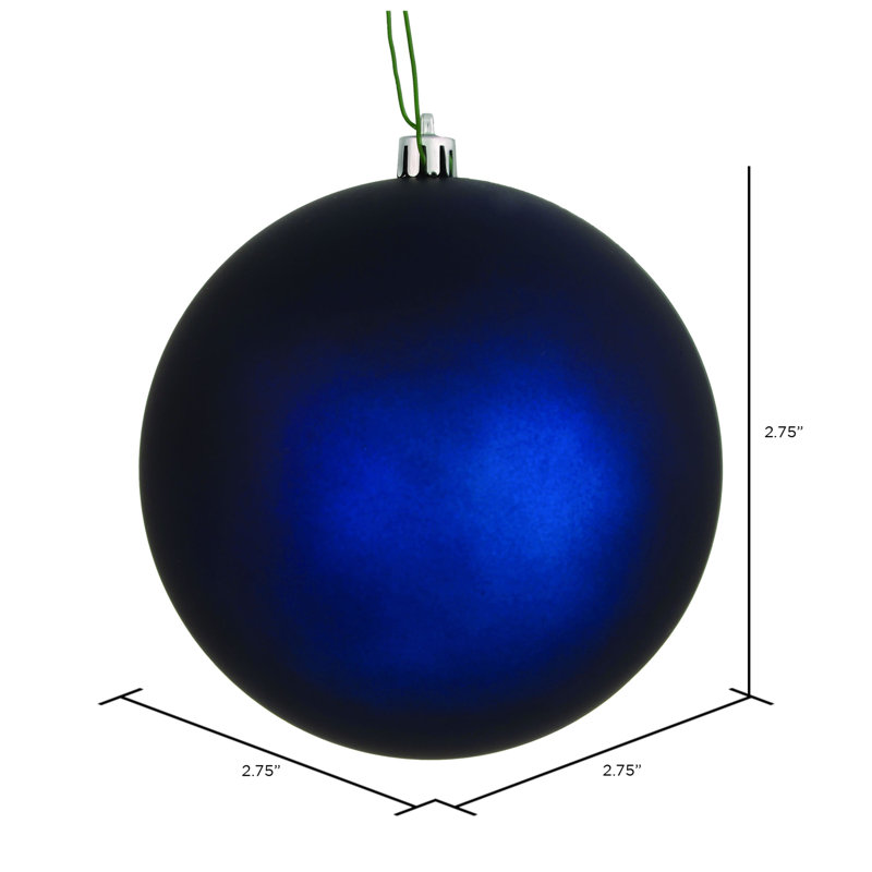 Holiday Décor Ball Ornament, Midnight Blue Matte, 2.75" H x 2.75" W x 2.75" D