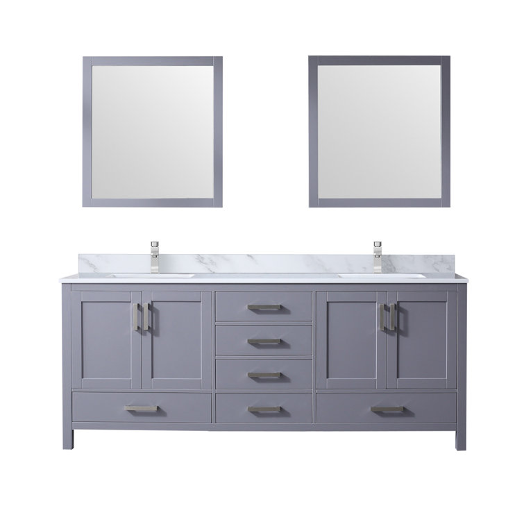 Red Barrel Studio® Dukes 84 in. W x 22 in. D Double Bath Vanity, White  Quartz Top, Faucet Set, and 34 in. Mirrors & Reviews - Wayfair Canada