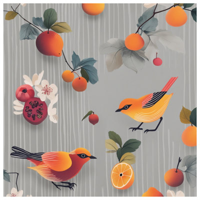 Édredon oiseaux avec fruits