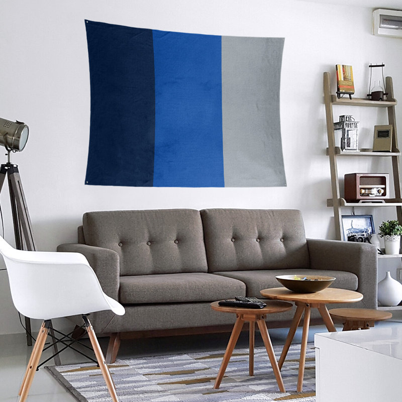 Tapisserie de polyester St. Louis, H 51 po x l 60 po x P 2 po, Bleu marine / bleu royal / gris