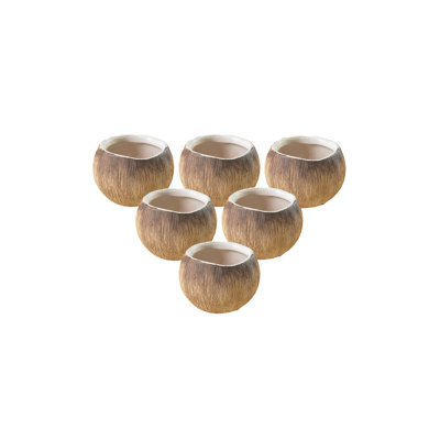 Loon Peak® 3-Inch Coconut Mini Ceramic Vase - Tropical-Inspired Decor For Small Arrangements - Versatile Flower Holder For Home And Event Decor, Pack Of 6