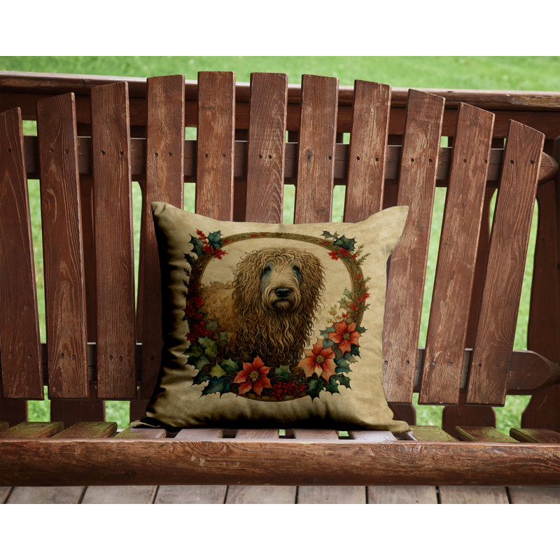 Coussin décoratif intérieur / extérieur en polyester Christmas, 14 po x 14 po, Carré