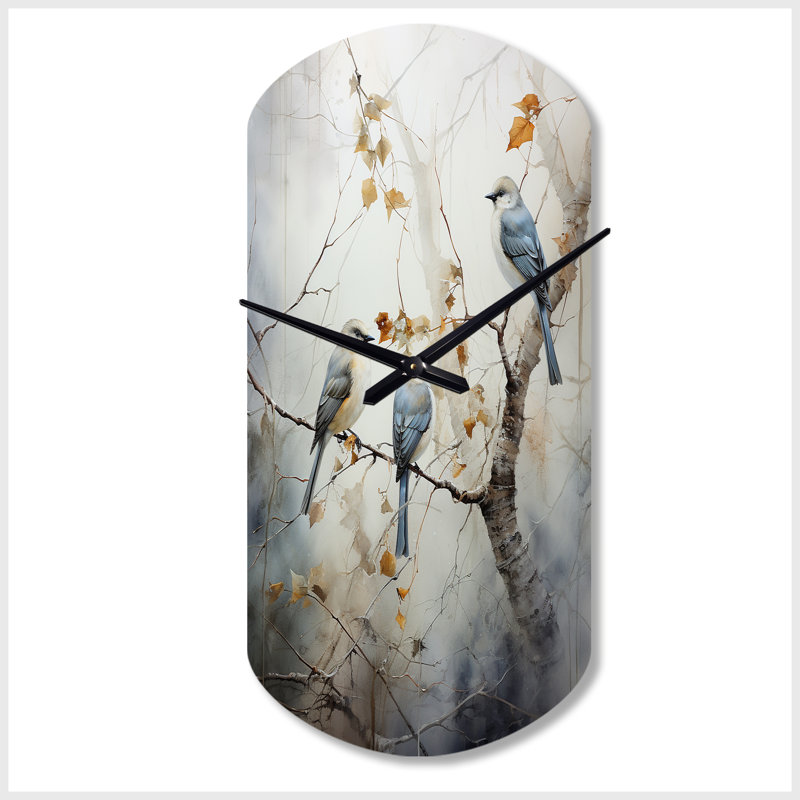 Horloge murale asymétrique en métal Bird, Grand