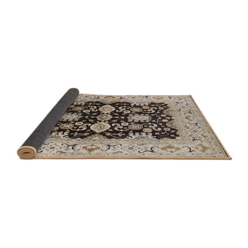 Tapis oriental noir / ivoire Davros, Rond 6 pi