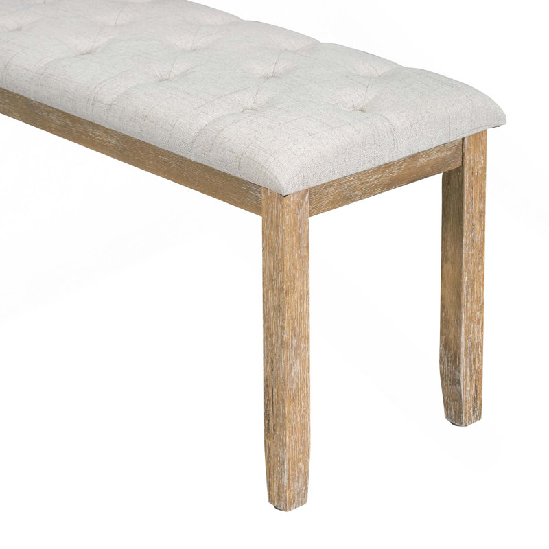 Ensemble de salle à manger rétro 6 pièces, table de salle à manger à pieds uniques avec 4 chaises rembourrées et 1 banc