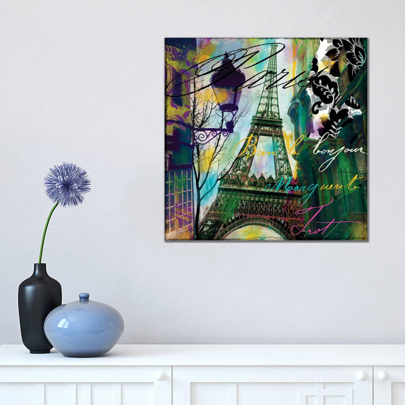 To Paris With Love I by Color Bakery - Wrapped Canvas Print