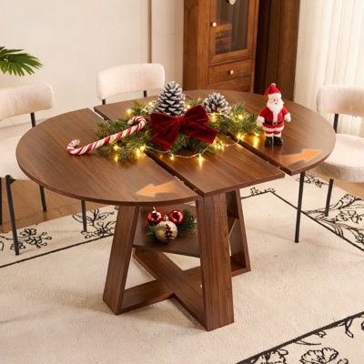 47"-59" Extendable Vintage Dining Table With Storage Base for 4-8