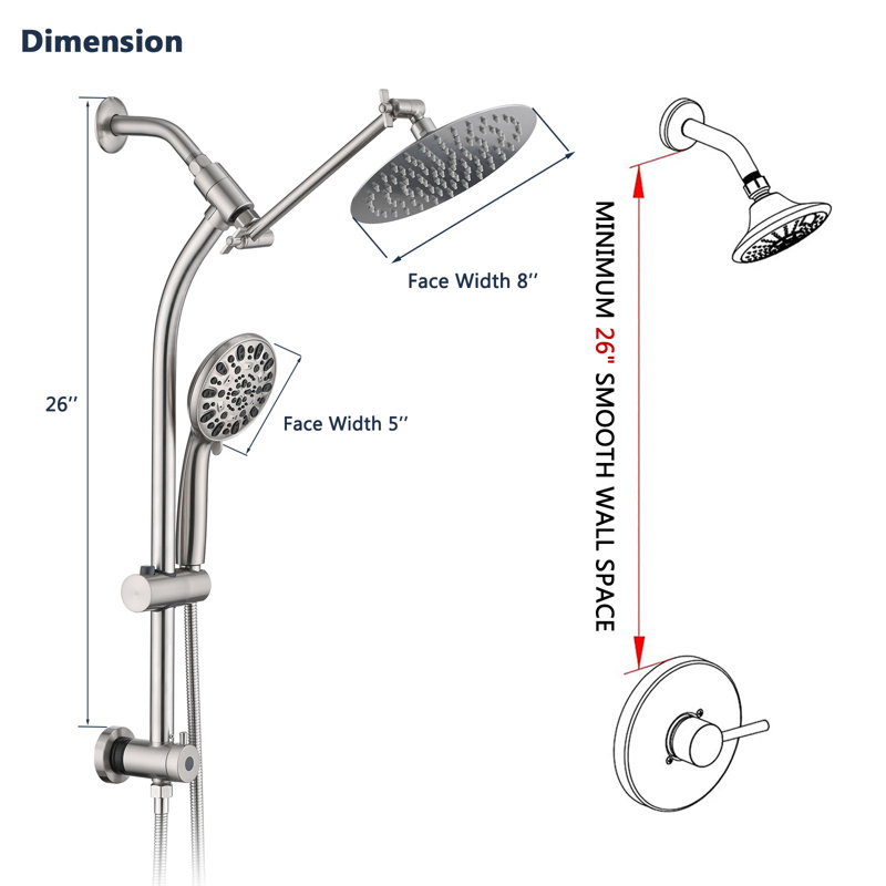 Complete Shower System, Brushed Nickel