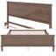 Grand lit plateforme Mid-Century avec tête de lit - Structure en bois massif avec 10 lattes et rangement sous le lit de 8,7 po-86776972