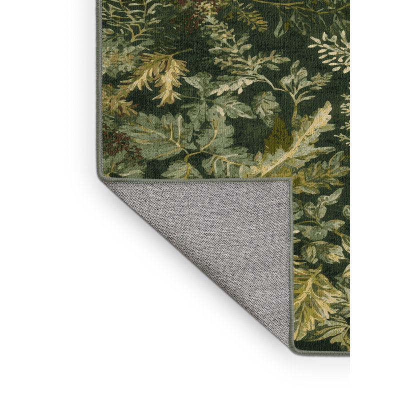 Machine Washable Nature Green Area Rug, Square 8'