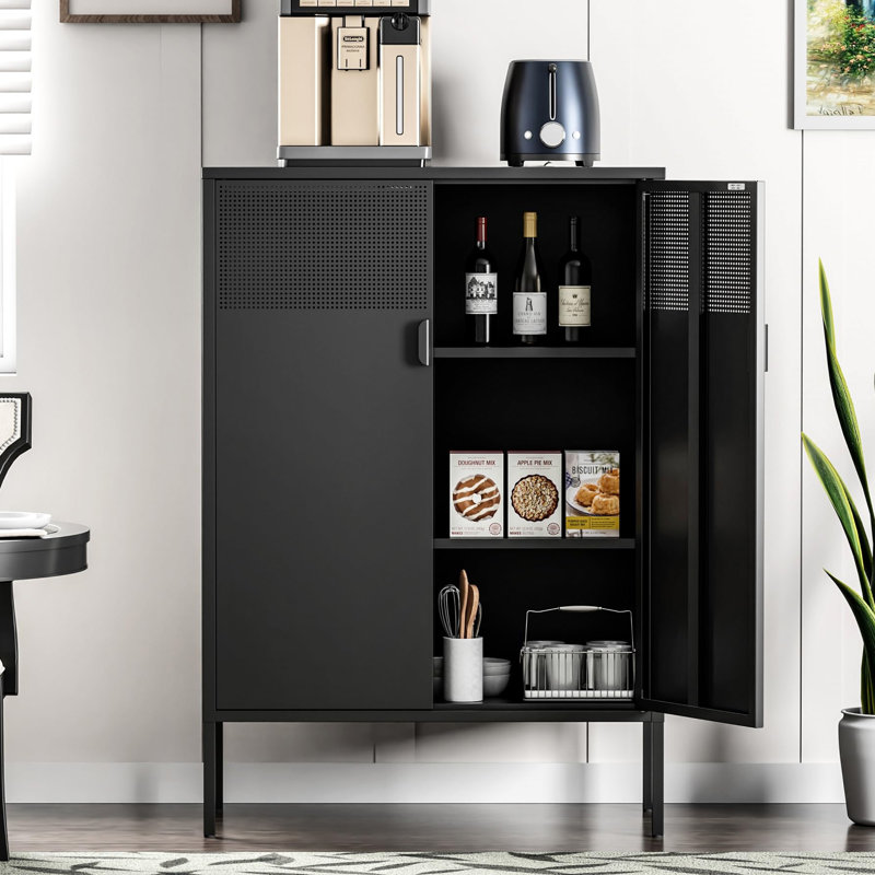 Metal Locker Storage Cabinet, Black