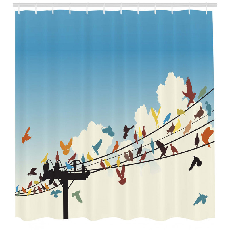 Shower Curtain with Hooks Included, 70" H x 69" W