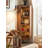 Mid-Century Modern Solid Wood Rattan Corner Cabinet