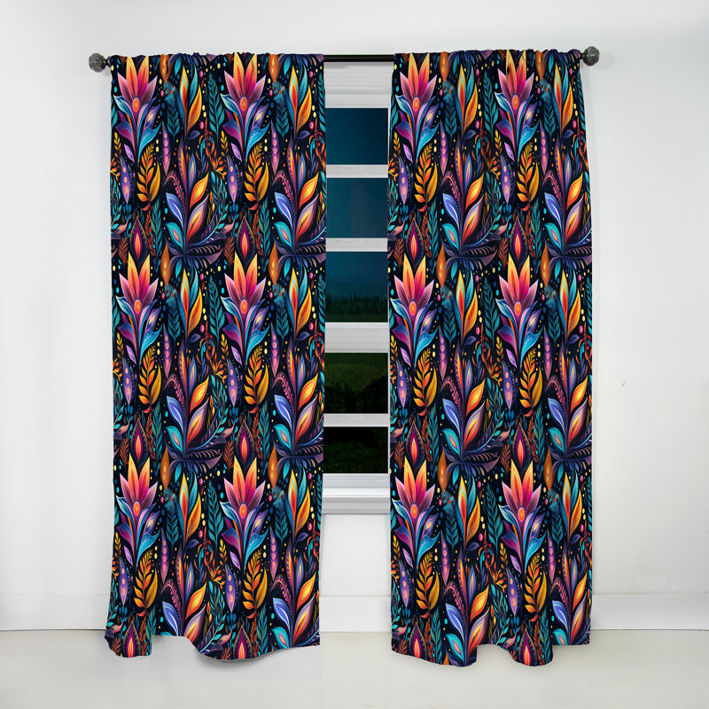 Motif artistique Boho I - rideau en velours bohémien - obscurcissant - 1 panneau, L 52 po x L 108 po
