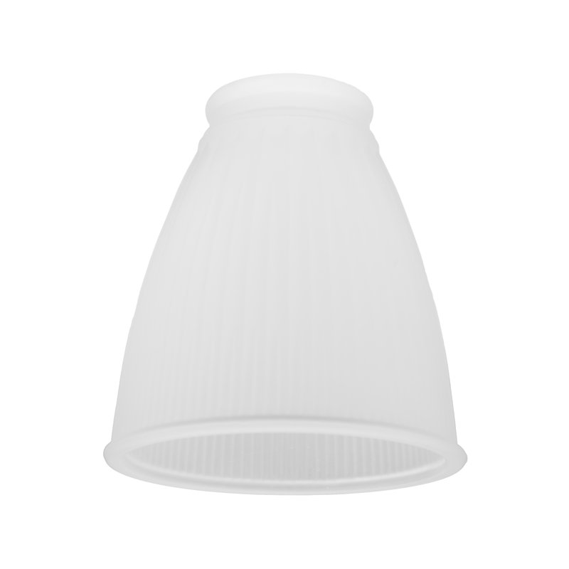 4.5 Inch Ceiling Fan Replacement Ribbed Glass Globe, Millbridge Collection, White