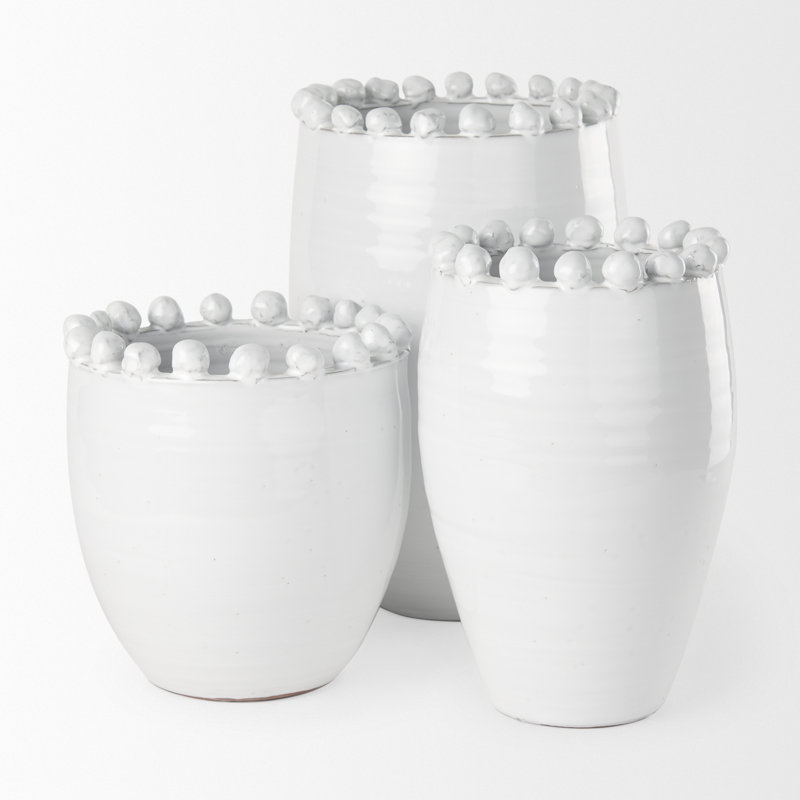 Watson Ceramic / Porcelain Table Vase, 9.06" H x 8.07" W x 8.07" D