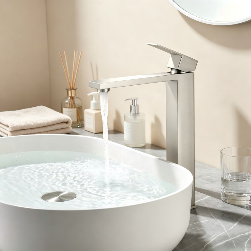 Robinet à un trou avec bonde escamotable, Brushed Nickel
