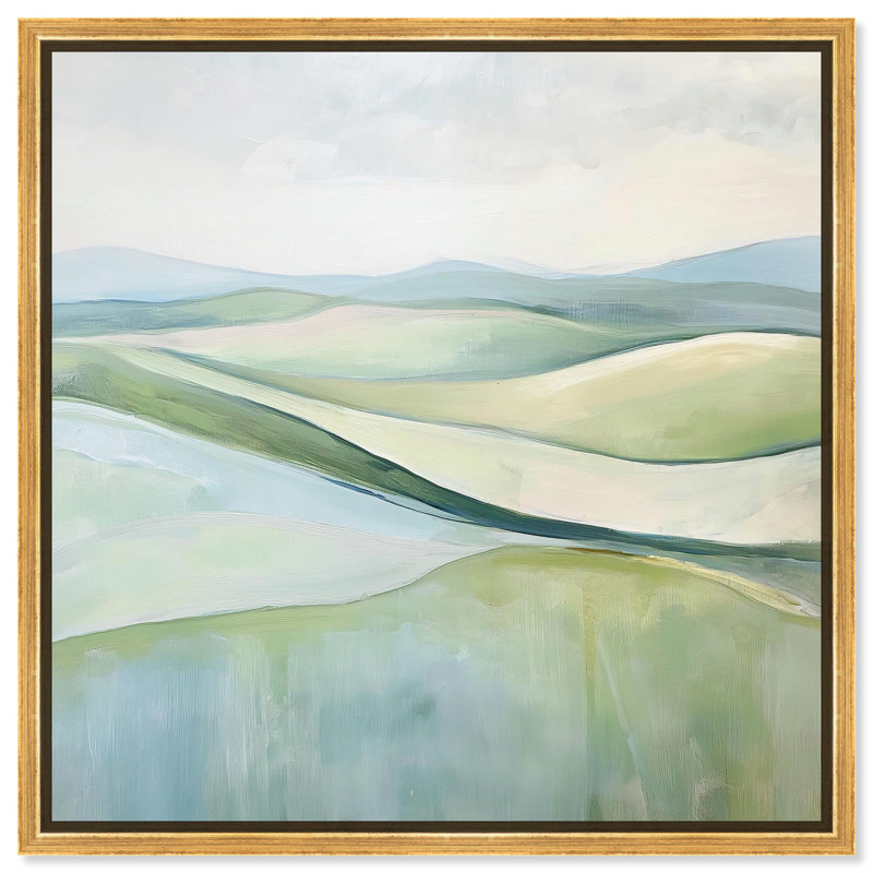 «Flowing Hillscape» par Art Remedy, H 41 po x l 41 po x P 1,8 po, Cadre flottant doré