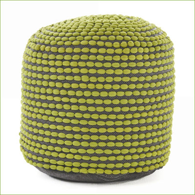 Pouf, vert sauge cylindrique fabriqué à la main résistant à l'eau | Tissu résistant à l'eau | Vert sauge