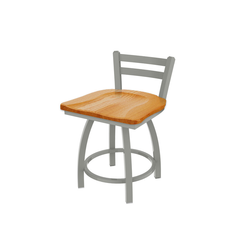 Tabouret de coiffeuse 411 Jackie, Bois - chêne moyen, Nickel anodisé