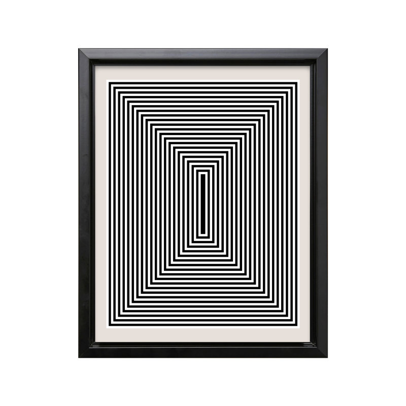 Rectangle tunnel n ° 1, H 12 po x l 16 po, Canevas, Cadre noir