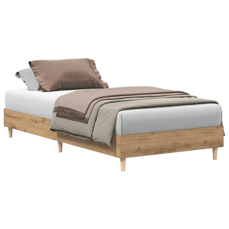 Bed Frame No Mattress Engineered Wood, Single (3'), Artisan Oak