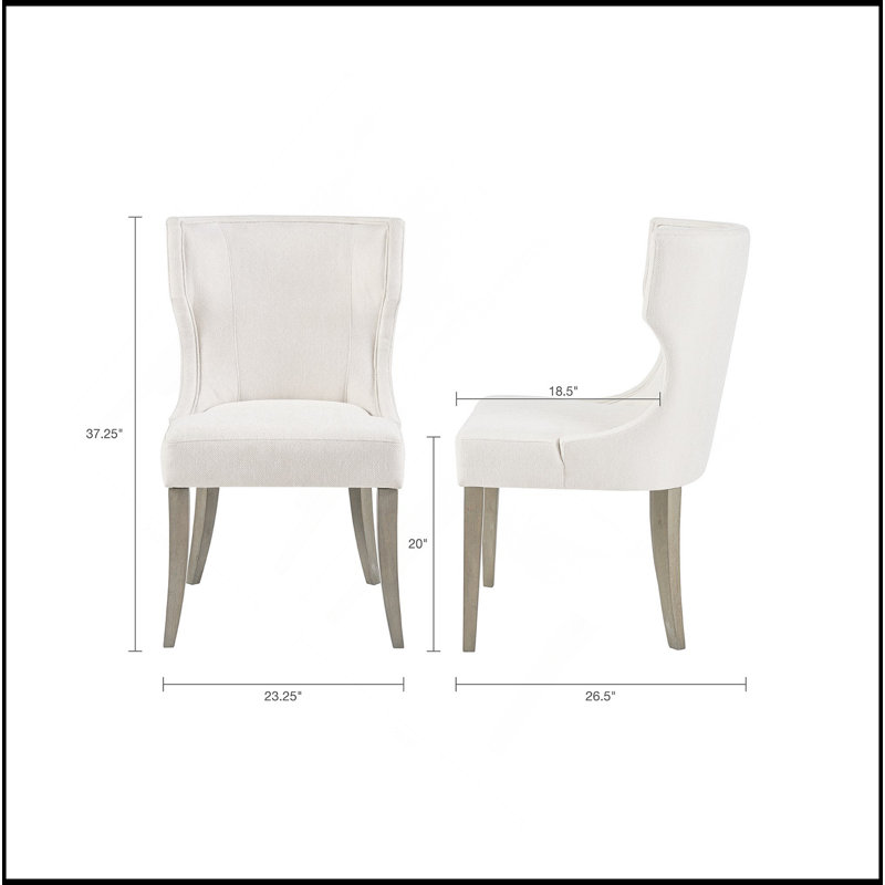 Upholstered Wingback Dining Chair, Cream