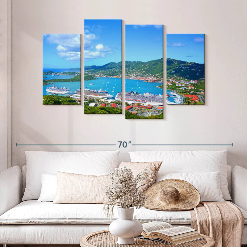 Marina à Saint Thomas, H 32 po x l 52 po
