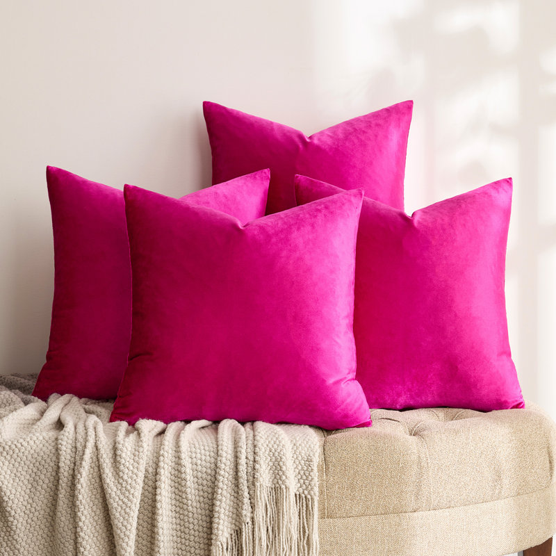Ensemble de 4 housses de coussin en velours de luxe, housse décorative douce pour canapé-lit, salon, canapé, chambre à coucher