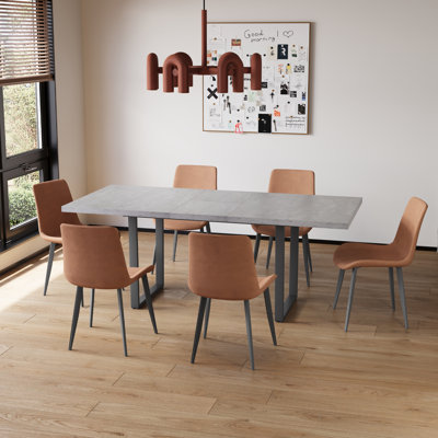 Table de salle à manger Kloc, table extensible de 51 po à 67 po avec chaises de salle à manger de H 32 po