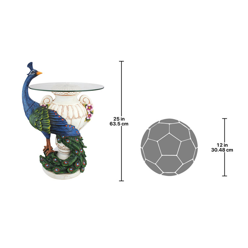 Table de bout Staverden Castle Peacock Figurine