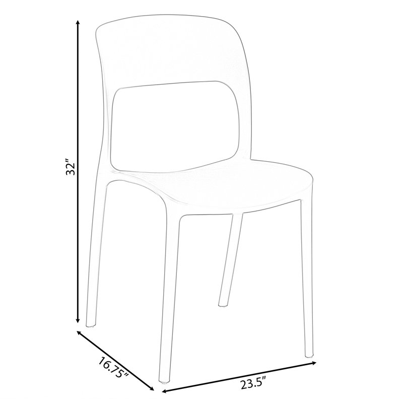 19.25'' H Stacking Side Chair, Blue