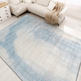 Hand Knotted Abstract Area Rug in Light Blue/Beige