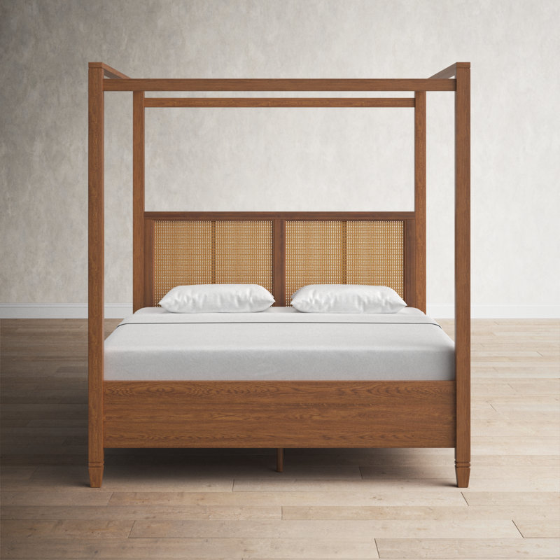 Lakemore Cane Canopy Bed | Stylish Platform Bed