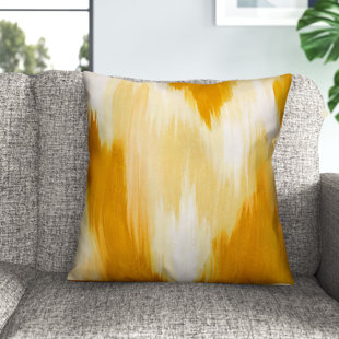 Yellow orange pillow, half moon mid century design, modern pillow, Int –  Velvet Atelier Design