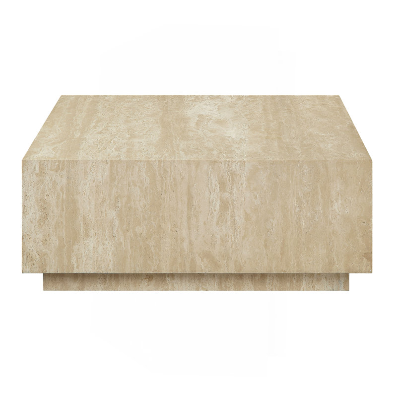Table basse beige en travertine