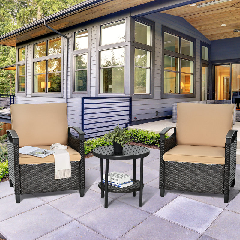 2 - Person Patio Conversation Set with Cushions