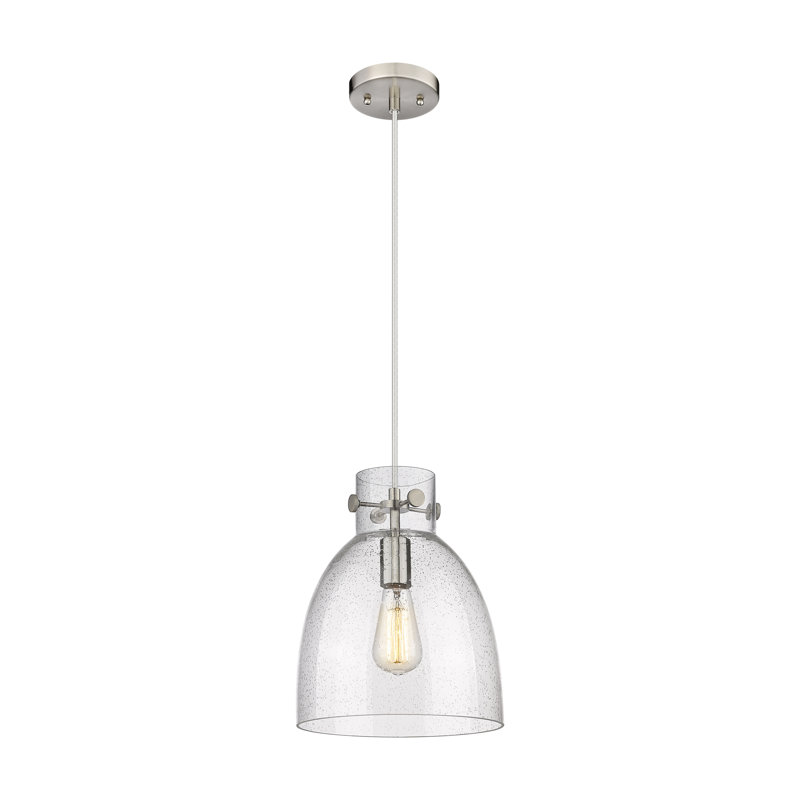 Luminaire suspendu à 1 lumière Badgett, Grainé, Nickel satiné