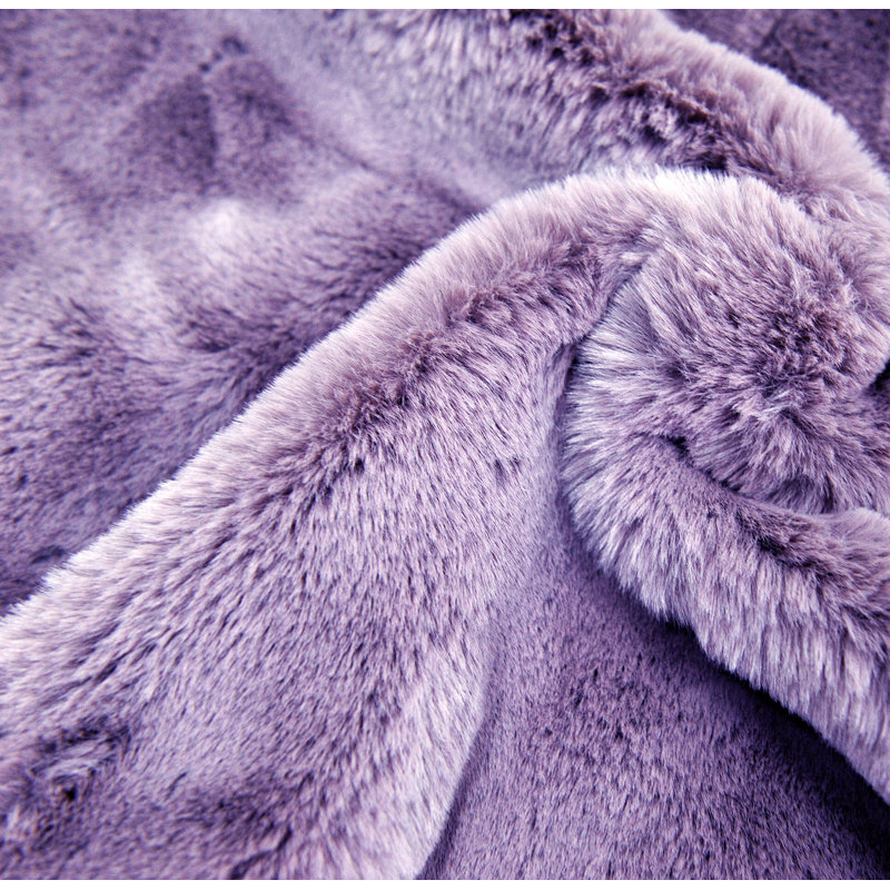 Heavy Faux Fur Throw Pillow Cover, Lavender Fog, 26' H x 26' W