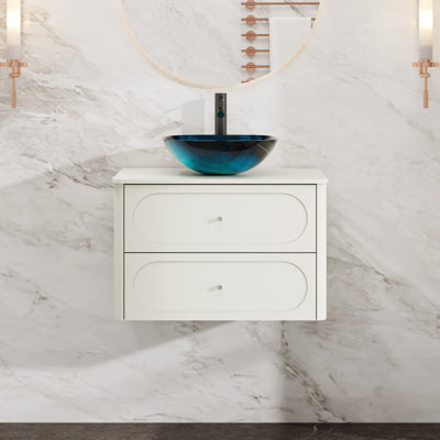 Meuble-lavabo mural simple 30 po avec lavabo vasque, robinet