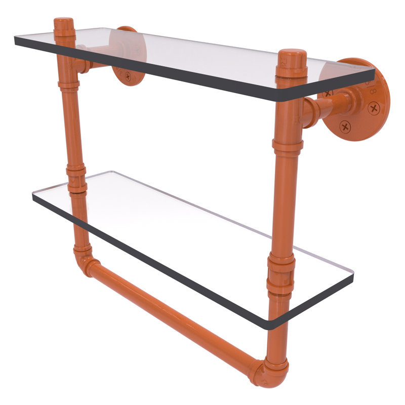 Tablette flottante 2 pièces avec barre à serviettes Pipeline, H 13,2 po x l 16 po x P 5,6 po, Étincelle d'automne