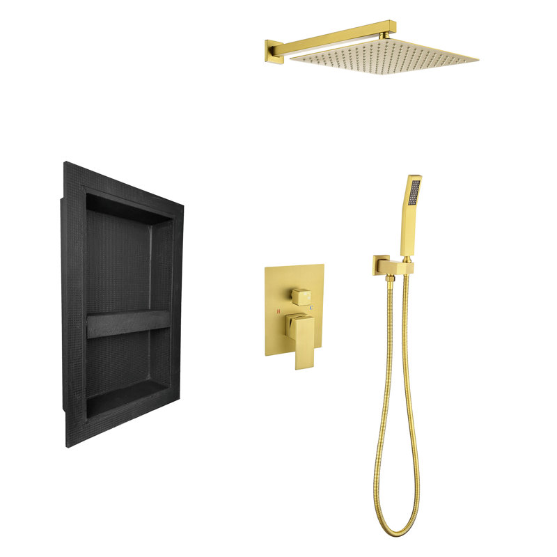 Système de douche avec valve brute, Or brossé