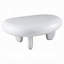 Table basse Vayu, forme galet asymétrique 30 pouces, blanc ultrabrillant