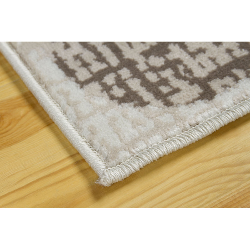 Tapis brun à pois Evgenia, Rectangle 5 pi x 7 pi