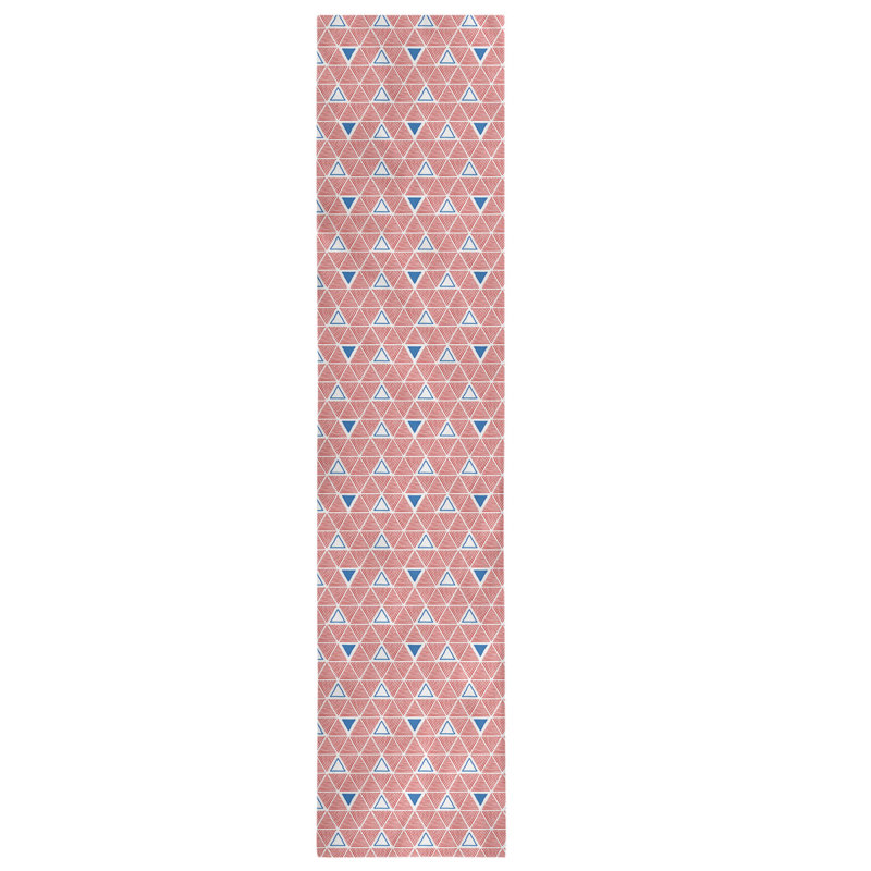Festive Hol Festive Table Runner, 90" L x 16" W, Red/Blue, Polyester