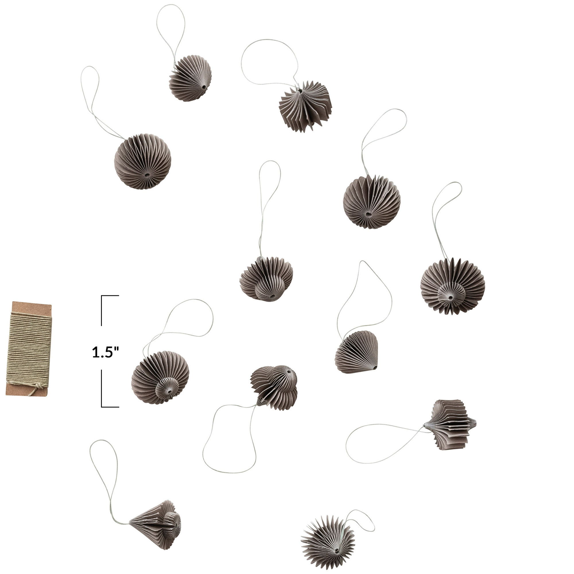 Decorative Paper Folding Honeycomb Ornaments With DIY Garland String, Gray