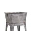 Perryman 32" multi-functional galvanized metal tub on stand with angled legs, gray