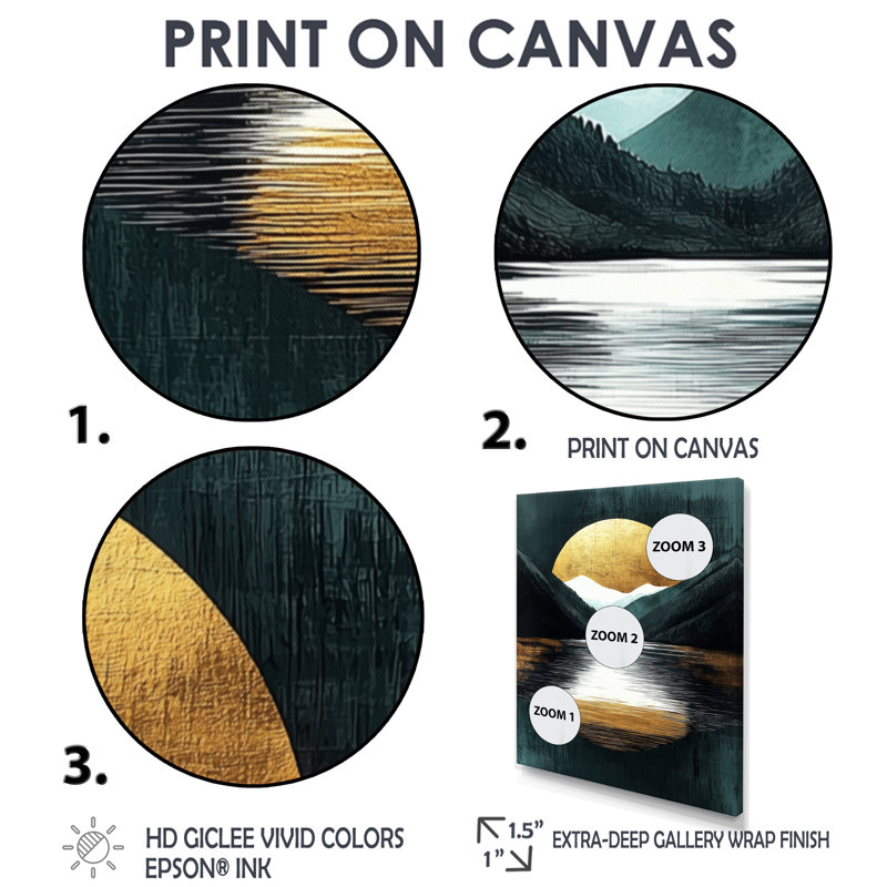 Genieva - paysages, impressions sur toile, Noir, noir, noir, noir, H 20 po x l 12 po, Reproduction encadrée d'une seule photo