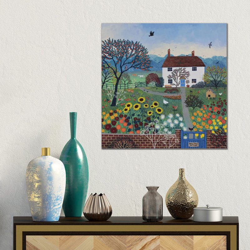 Apple Tree Cottage by Jo Grundy - Wrapped Canvas Painting, 45.72 cm H x 45.72 cm W x 3.175 cm D
